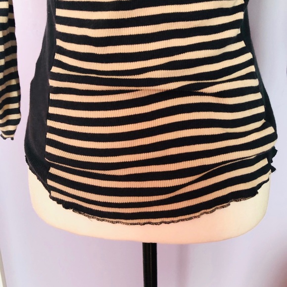 Anthropologie TINY striped lace up Henley top - Picture 5 of 6